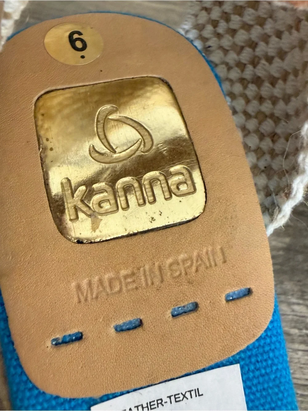Kanna Wedge Espadrilles Blue Suede Women’s US Sz 6 Made in Spain Resort vacation